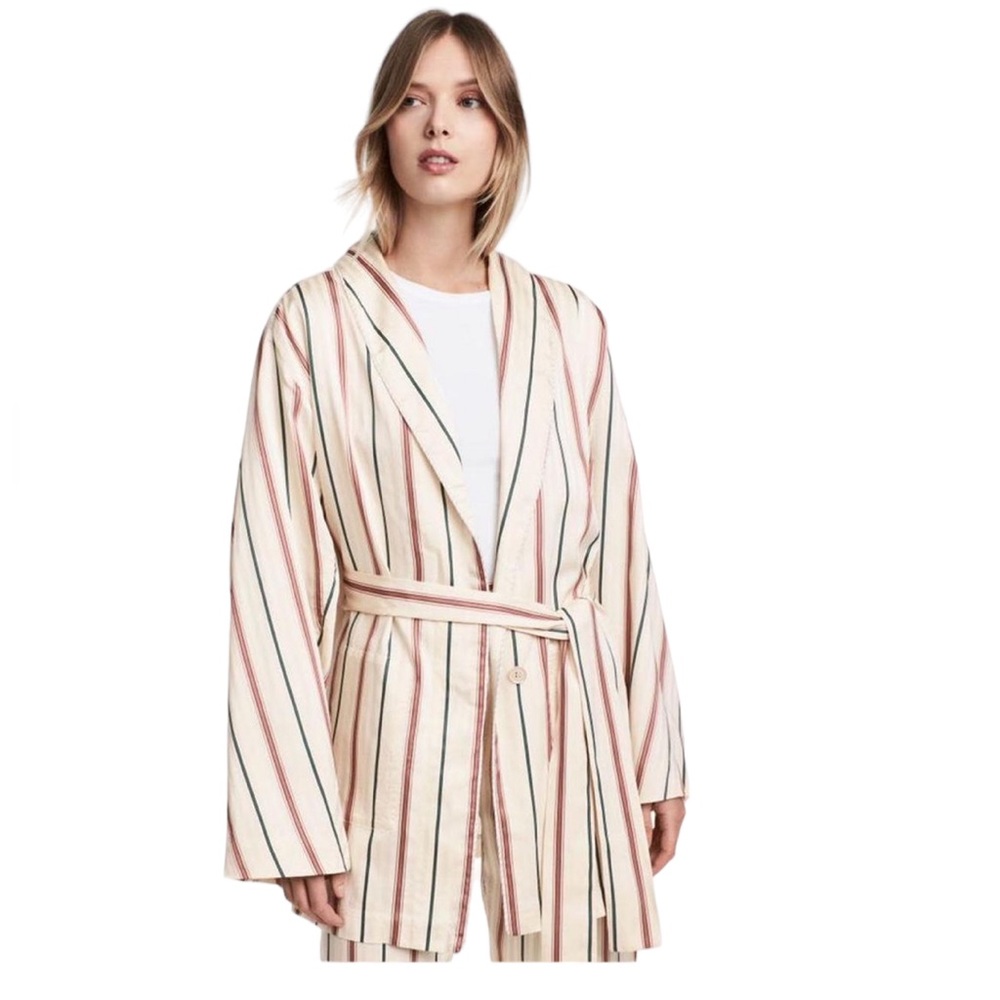 H&M Striped Satin Kimono Jacket NWT